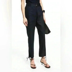 MILLY Yvonne Linen Pants Navy blue size 10